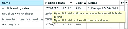 hidecolumns